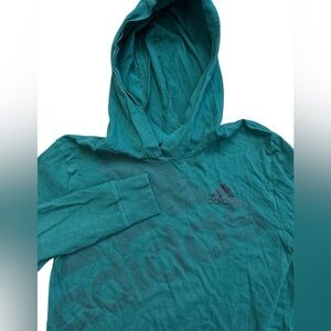 Adidas Green Lightweight Youth Boys Hoodie Size Small (8) Hooded Logo‎